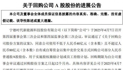 宁德时代斥巨资回购股份