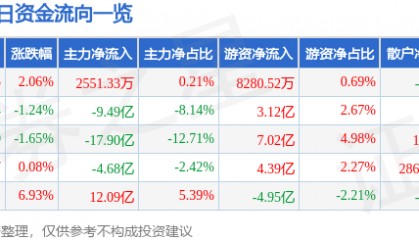 股票行情快报：宁德时代（300750）9月11日主力资金净买入2551.33万元