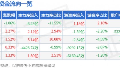 股票行情快报：比亚迪（002594）7月23日主力资金净卖出6.23亿元