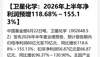 两家A股公司，预计上半年业绩翻倍