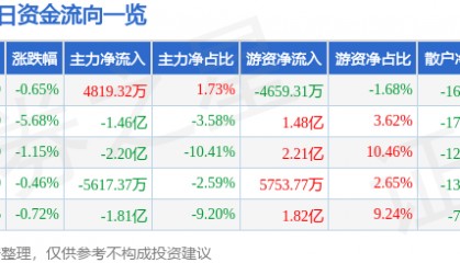 股票行情快报：寒武纪（688256）5月28日主力资金净买入4819.32万元