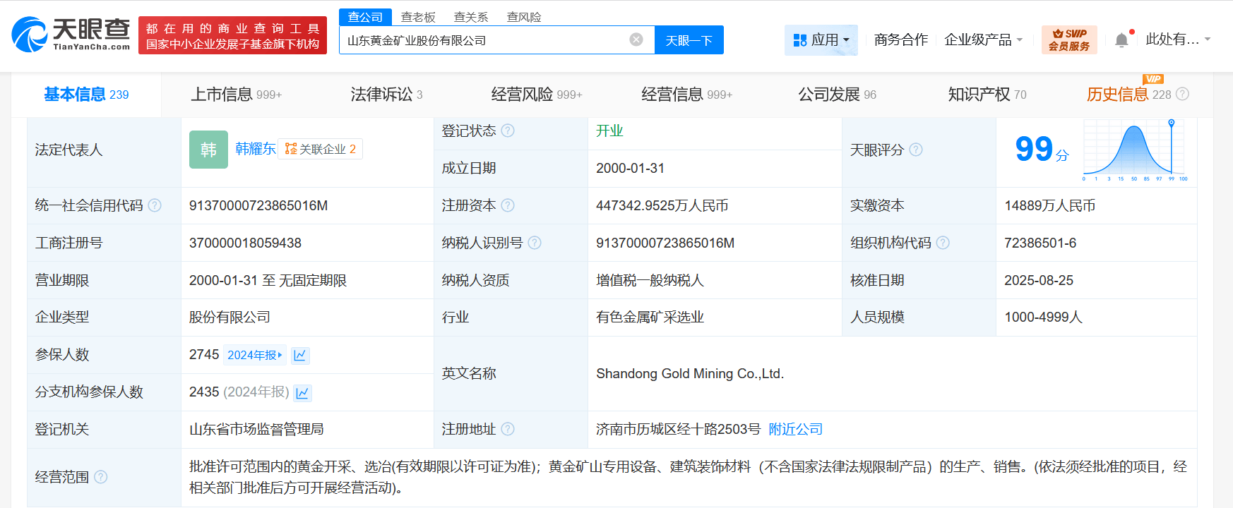 山东黄金换帅完成工商变更 韩耀东任山东黄金董事长