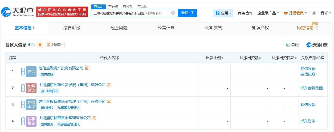 建信投资等在上海成立私募投资基金