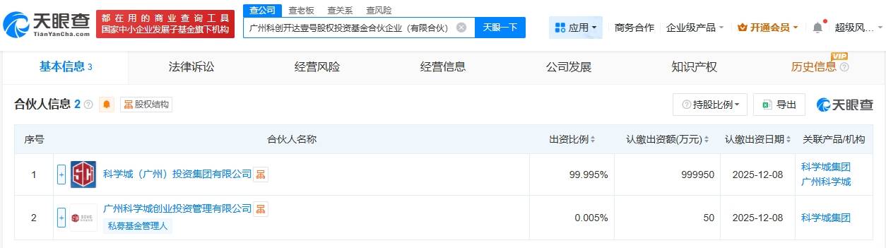 广州科学城集团成立科创投资基金